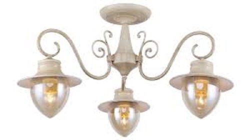 Люстра потолочная трехрожковая Rivoli Лофт-Кантри Comodita S3 WG Е27 Белое золото картинка 